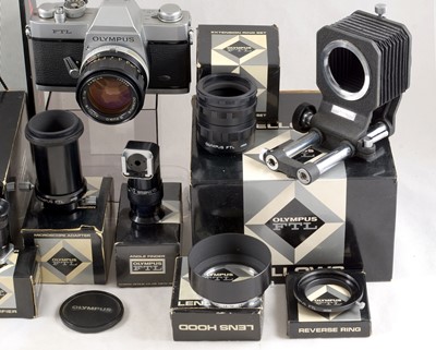 Lot 293 - Olympus FTL M42 Macro/Close Up Outfit with 50mm f1.4 Lens.