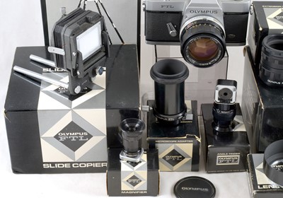 Lot 293 - Olympus FTL M42 Macro/Close Up Outfit with 50mm f1.4 Lens.