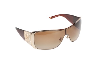 Lot 556 - Escada Brown Shield Embellished Sunglasses