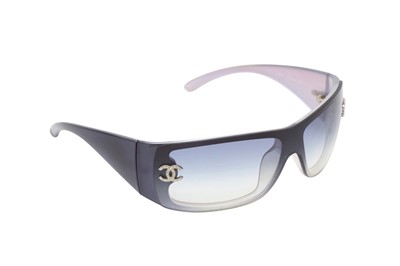 Lot 317 - Chanel Purple Wrap Around CC Logo Sunglasses