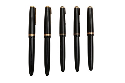 Lot 768 - A GROUP OF FIVE PARKER DUOFOLD FOUNTAIN PENS