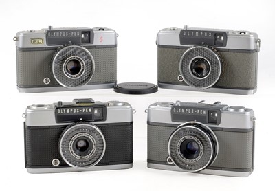 Lot 98 - Four Olympus EE Half Frame Variants.