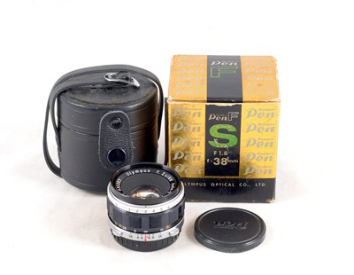 Lot 133 - An Olympus Pen F Zuiko f1.8 38mm Lens.