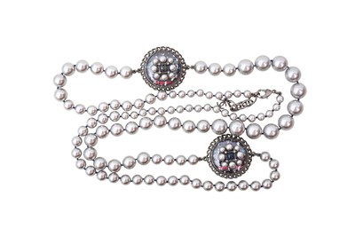 Lot 387 - Chanel Grey Pearl Sautoir Necklace