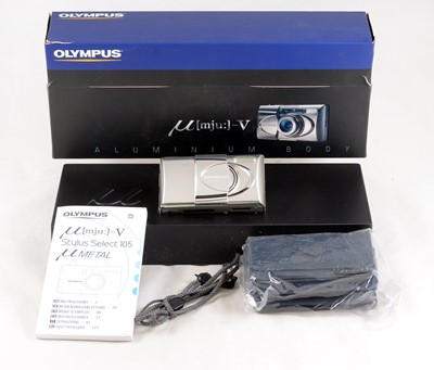 Lot 77 - An Uncommon Olympus MJU V, Silver Metal Aluminium Body.