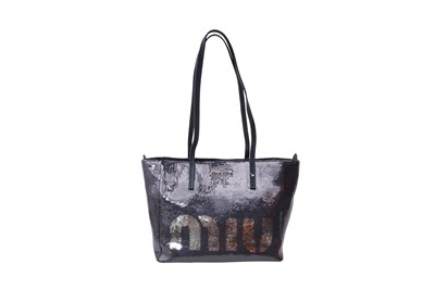 Lot 203 - Miu Miu Blue Sequin Small Shopping Tote