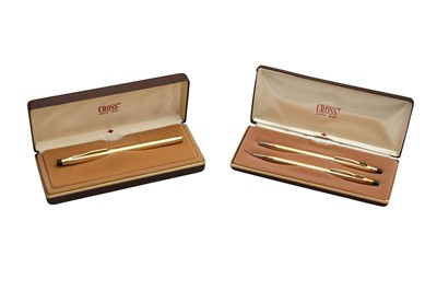Lot 786 - A COLLECTION OF GOLD PLATED CROSS PENS