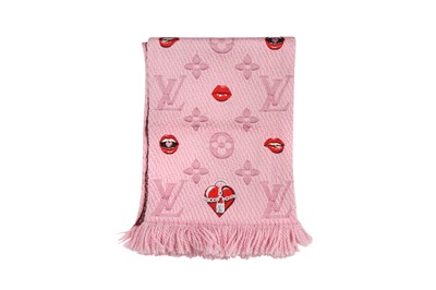 Lot 251 - Louis Vuitton Pink Logomania A La Folie Scarf