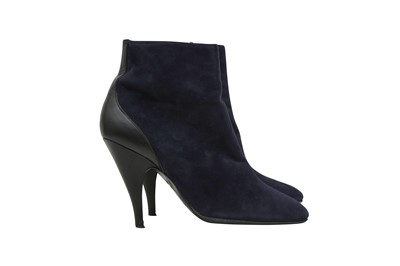 Lot 338 - Hermes Midnight Blue Heeled Ankle Boot - Size 38