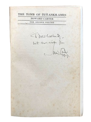 Lot 41 - Carter. The Tomb of Tutankhamen. Inscribed by Howard Carter