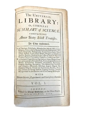 Lot 104 - Curzon (Henry) The universal library: or, compleat summary of science