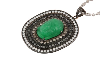Lot 74 - From the Private Collection of the late Jackie Collins | A diamond pendant necklace