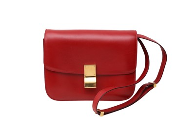 Lot 292 - Celine Red Medium Shoulder Flap Bag