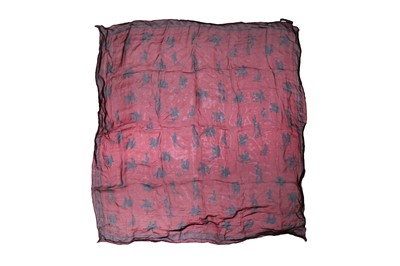 Lot 300 - Alexander McQueen Burgundy Kama Sutra Silk Print Scarf