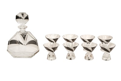 Lot 511 - CZECHOSLOVAKIA - AN ART DECO CRYSTAL DECANTER SET
