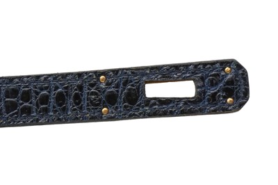 Lot 349 - λ Hermes Shiny Navy Porosus Crocodile Kelly Sellier 32