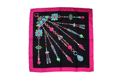 Lot 227 - Must de Cartier Jewelled Silk Print Scarf