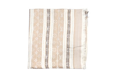 Lot 487 - Louis Vuitton Beige Stripe Classique Monogram Shawl
