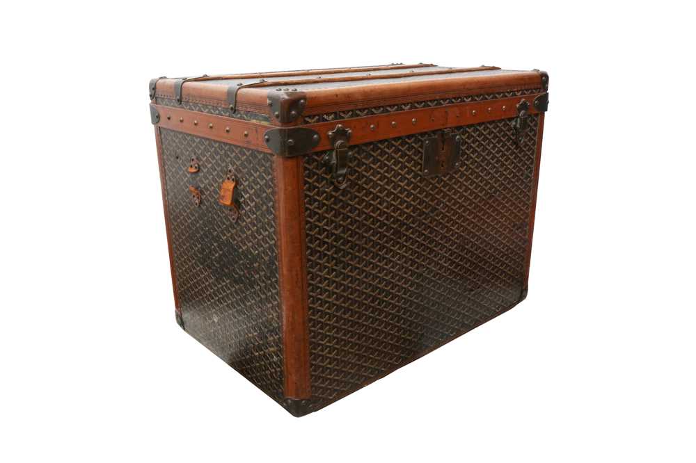 456 - Goyard Black Goyardine Monogram Hat Trunk