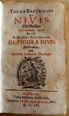Lot 13 - Medicine.- Bartholinus (Thomas) & Bartholin (Erasmus)