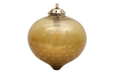Lot 666 - A CONTEMPORARY GLASS PENDANT LAMP
