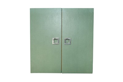 Lot 736 - CONTEMPORARY FAUX OSTRICH LEATHER SIDE CABINET