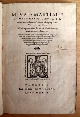 Lot 10 - Martialis (Marcus Valerius), Calderinus (Domitius) & Merula (Giorgio)