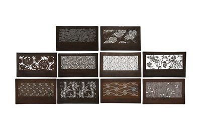 Lot 318 - TEN JAPANESE KATAGAMI STENCILS
