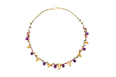 Lot 163 - λ A GEM-SET FRINGE NECKLACE