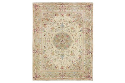 Lot 294 - A FINE PART-SILK TABRIZ RUG, NORTH-WEST PERSIA