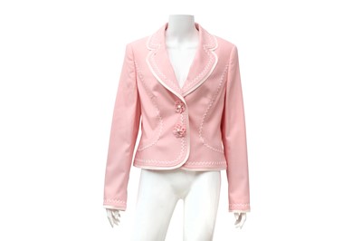Lot 233 - Escada Pink Wool Embellished Blazer - Size 40
