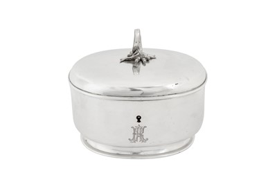 Lot 269 - A late 19th / early 20th century Austrian 800 standard silver sugar box (zuckerdose), Vienna circa 1900 by Emilie Gross (active 1892-1900)