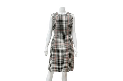 Lot 694 - Yves Saint Laurent Check Wool Shift Dress - Size 38