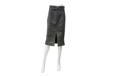Lot 360 - Louis Vuitton Grey Wool Straight Skirt - Size 38