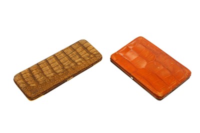 Lot 69 - AN EDWARDIAN 9 CARAT GOLD MOUNTED CROCODILE WALLET, LONDON 1905 BY F&L