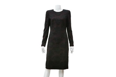 Lot 312 - Alexander McQueen Aubergine Wool Lace Dress - Size 42