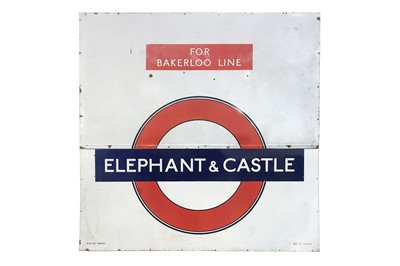 Lot 337 - LONDON UNDERGROUND 'BULLSEYE'  ENAMEL  STATION SIGN