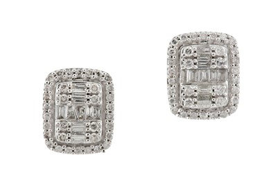 Lot 120 - A pair of diamond cluster earstuds