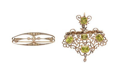 Lot 19 - TWO GEM-SET BROOCHES
