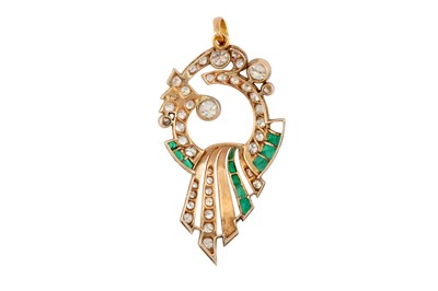 Lot 40 - A diamond and paste pendant