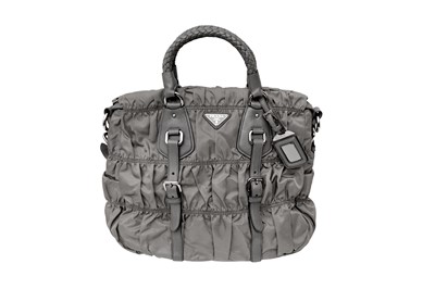 Lot 365 - Prada Elephant Grey Gaufre Tessuto Tote