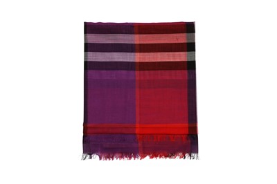Lot 315 - Burberry Purple  Wool Check Scarf