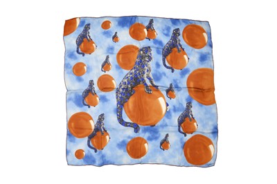 Lot 213 - Cartier Jewelled Panther Silk Print Scarf