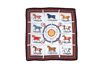 Lot 331 - Hermes 'Couvertures Et Tenues Du Jour' Silk print scarf
