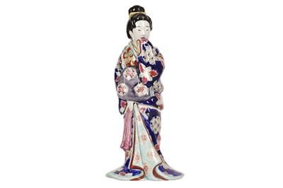 Lot 212 - A 19TH CENTURY JAPANESE KUTANI PORCELAIN EROTIC FIGURE OF A GEISHA