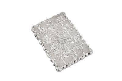 Lot 28 - A Victorian sterling silver card case, Birmingham 1851 by Yapp & Woodward