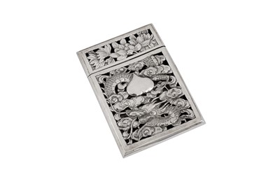 Lot 166 - A late 19th century Chinese Export silver card case, Shanghai circa 1890