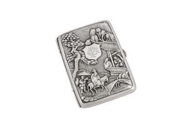 Lot 164 - An early 20th century Chinese Export silver cigarette case, Canton circa 1920 retailed by Tuck Chang