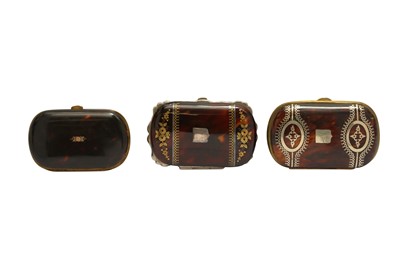 Lot 1158 - THREE TORTOISESHELL PURSES