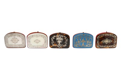 Lot 10 - FIVE 19TH CENTURY SILVER OVERLAID PURSES